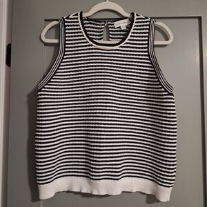 Free Assembly Black & White Striped Sleeveless Top Size XL